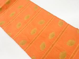 リサイクル　横段に雪輪・梅模様織出し名古屋帯